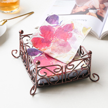 Love Uk Style Paper Frame Lin Beauty Style Iron Art Kitchen Creative Printed Shelve Retro Containing Napkins Shelf Decoration