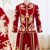 Xiuhe clothing bride 2021 new winter velvet wedding dress female Chinese wedding dress retro thin out of the cabinet suit