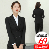 Black little suit jacket female autumn fashion temperament professional suit suit interview formal work clothes ladies suit