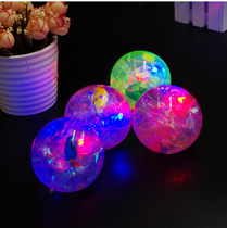 Elastic ball children Gleaming Colored Lights Ball Glowing Seven Colorful Balls Projectile Balls Water Crystal Ball Big Noctilucent Little Transparent Toy