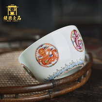 Jingdezhen ceramic handmade pastel group dragon master cup tea large single cup Kung Fu tea with tea cup single person
