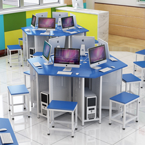 School Room Micro-Machine Room Computer Desk Pentagonal Hexagon Experimental Training Exam Table Activity Practice Table Customize