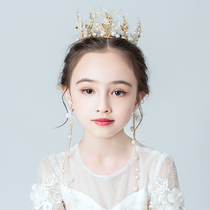 Childrens birthday Crystal Wang Crown Accessories Girl Hair Accessories Crown Head Accessories Princess Hair Stirrup Water Drill Flowers Children Show Ornaments