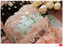 Japan Outlet Foreign Trade Lingerie Tochest Gathering Sexy Bra Suit Water Lace Side Green Powder Black Dot Dot