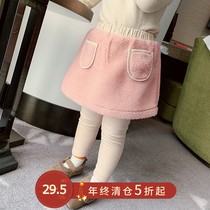 Little pudding baby baby custom childrens clothing 2020 new winter girls foreign style pants skirt children thick warm pants tide