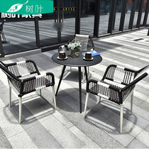 Outdoor casual vine tables and chairs combined courtyard villa balcony three piece suite of small tables and chairs outdoor tea table