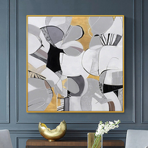 Hand painted oil painting Modern succor Xuanguan decoration painting Nordic American light luxury hanging paintings abstract gold geometric figures