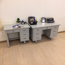 All steel office table security swimming pool waterproof outdoor iron table iron table factory site computer desk staff desk