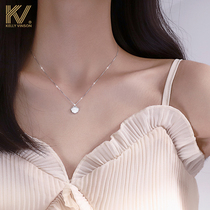  Necklace female 2021 new Japanese and Korean sterling silver niche design sense white fritillary pendant clavicle chain Valentines Day gift