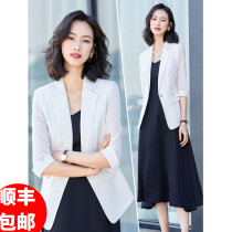 JOVKATTI brand small suit jacket womens Korean version of casual seven-point sleeve thin suit 2021 summer new trend