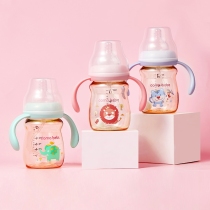 comobbe bottle big baby PPSU wide mouth milk bottle resistant to fall anti-flatulled air with handle straw gravity ball