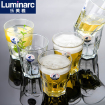 Lemeya household tempered glass beer glass heat resistant glass drop whisky glass one Cup octagonal cup