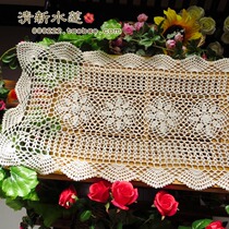Fresh Water Lotus Pure Hand Crochet Hook Stitch Cotton Linen Thread Woven Hollowed-out Countryside Field Garden Decorated Dining Mat Table Mat Rice White