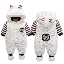 Baby clothes fall winter suit male baby jumpsuit winter clothes winter outside bag feet female newborn padded cotton clothes