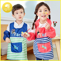 Summer thin childrens painting clothes sleeveless painting clothes baby middle and big boys and girls waterproof breathable apron