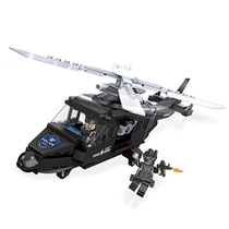 SWAT building blocks Helicopter Armored vehicle Military assembly City Police department series boy puzzle force toy plane