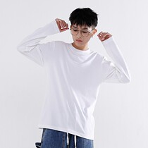 Spring pure colour pure cotton base for undershirt T-shirt autumn clothes Les handsome T neutral small code mens clothing Loose Straight Drum