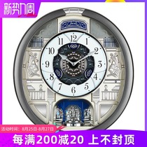  Seiko clock living room modern simple Nordic personality creative clock Household mute magic timekeeping music wall clock