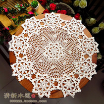 Fresh Water Lotus Pure Artisanal Hook Flower Hollowed-out Weave Retro Wedding Celebration Background Drenching Dream Mesh Lace Flower Light Hood Round Table Cloth