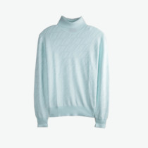 WE11DONE lake blue full LOGO high collar sweater code WD-KT9-20-095-MT