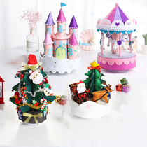  Send boyfriend birthday gift Non-woven handmade diy material bag carousel music box music box free cutting