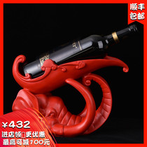 Yangzhou lacquerware craftsmanship red carving paint manufacturers with wine rack creative ornaments Chinese wine cabinet decorations