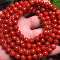 Authentic Sichuan material south red agate 108 beads multi-Circle Bracelet necklace flame red cherry red Baoshan persimmon red