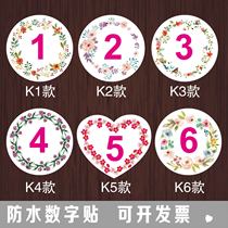 Restaurant digital table number New number Waterproof single-sided table card creative stainless steel and other meal number plate desktop sticker