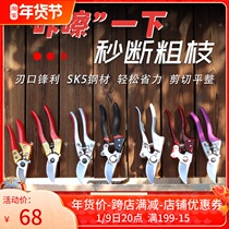 Sk5 high strength stainless steel labor-saving pruning shears flower scissors fruit tree picking shears large opening 30mm