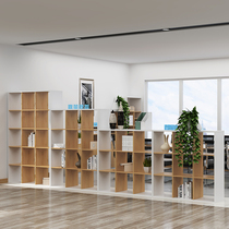 Office wooden screen partition cabinet Hollow bookshelf shelf Floor-to-ceiling combination lattice cabinet Storage cabinet Display cabinet