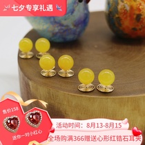 18k gold high-end oil-moistened beeswax niche earrings handmade painless light luxury temperament without pierced ears ear clip earrings