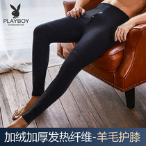 Playboy warm pants men padded velvet cotton pants tight stretch bottom underwear wool pants winter