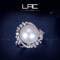 LAC High Jewelry 18K Golden Ao White Pearl Ring Natural Seawater Pearl Venus Ring