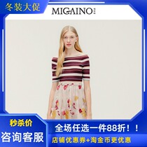 Manyanu 2019 new autumn shoulder stripe long sleeve slim Korean skinny sweater MJ32KW205