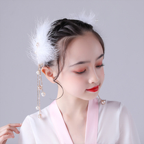 Hanfu headdress children ancient wind fairy feather hairclip Chinese style girl sweet Super fairy hair jewelry girl head jewelry