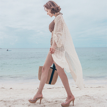Swimsuit blouse jacket hollow seaside beach sunscreen hot spring can be used for water coat net gauze bikini swimsuit