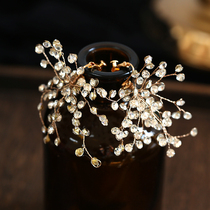 New Fashion Retro Gold Inlaid Drilling Earrings Wedding Styling for a Genuine Personality Creative Ear Ornament