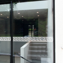 Water moon mirror glass sticker creative office glass door sticker anti-collision strip waist line sticker hollow advertising word customization