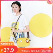 Three-color Patch Canvas Pouches Bag girl Han version Brief student Single shoulder Bauins Day Department 100 hitch Adolescent Satchel Bag