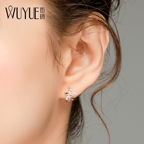 Sterling silver rhinestone ear buckle womens earrings 2021 new fashion quality ear ring rose gold small earrings summer color gold summer