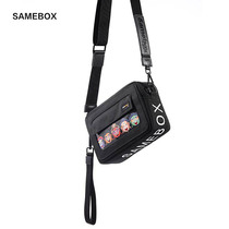 Ballistic nylon original fashion national tide brand men and women cross section shoulder messenger small square bag black Bundy backpack