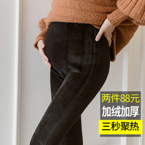 Pregnant women autumn and winter leggings Autumn and winter models wear fashion maternity pants winter thickened velvet cotton pants warm winter clothes