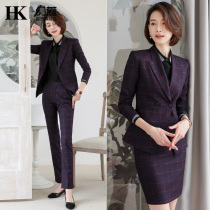  Plaid suit suit womens Korean version of the British style suit Spring and Autumn high-end big-name professional wear socialite president overalls