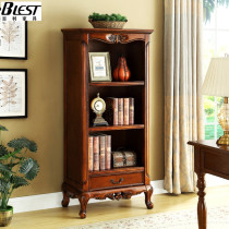 American Solid Wood Bookshelf European Style landing on wall cabinet small household living room Short cabinet childrens deposit shelf