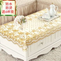 PVC coffee table mat gilded tablecloth waterproof anti-hot rectangular European simple modern disposable plastic table tablecloth