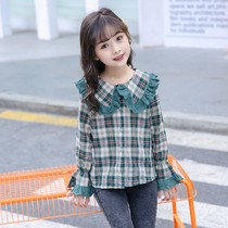 Girls shirt autumn 2020 new children plaid shirt girl cotton foreign style top child Korean tide