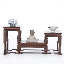 Red acid branch small Bo ancient frame Solid wood carving high and low strange stone ornaments Crafts Duobaoge Purple sand pot display shelf