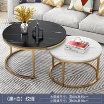 Nordic net Red light luxury round low stool side designer laminated coffee table Creative personality abstract coil stool round table