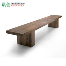 Nordic pure solid wood long stool home living room dining table stool long wooden bench fashion door changing shoe stool bed end stool