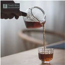 Touch Miss Japanese style and wind Wood handmade hammer heat-resistant glass side handmade tea set Tea Sea